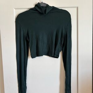 Sunday Best Forest Green Long Sleeve Turtleneck Crop Top